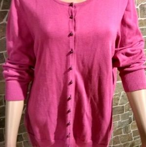 AVENUE 100% Cotton Pink Long Sleeve Sweater